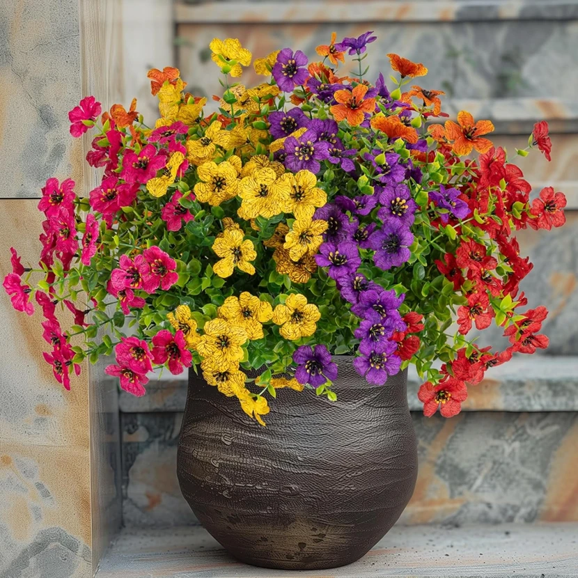 

12Pcs Artificial Flowers Plants Eucalyptus Wedding Wreath Home Room Decor Flowerpot Outdoor Garden Yard Festival Party Diy Box