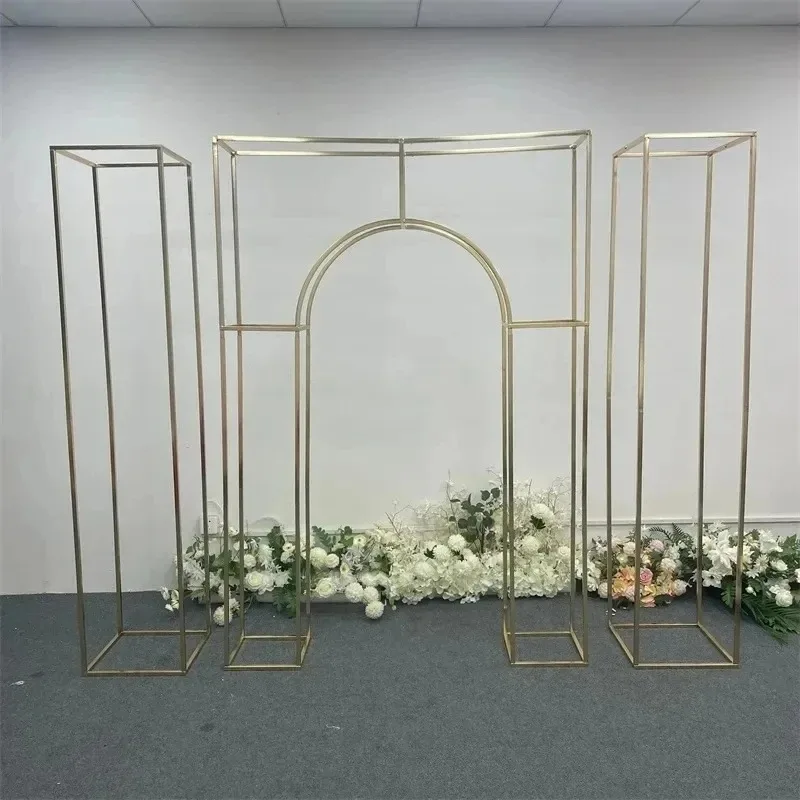 

3pcs Wedding Arch Backdrop Stand Arch Support Balloons for Ceremony Square Metal Balloon Arch Stand Garden Arbor Frame for Weddi