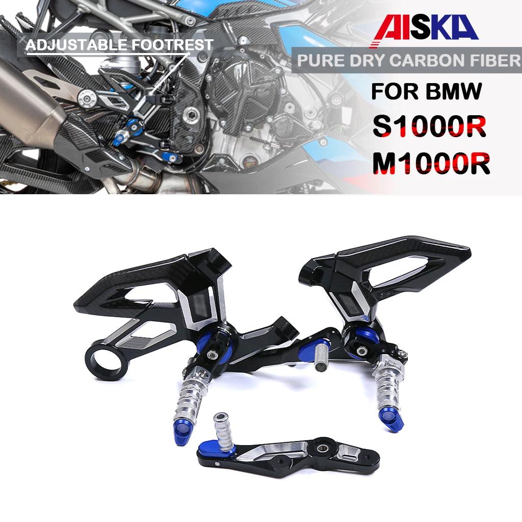 Motorcycle Accessories Adjustable Footrest CNC Aluminum Ascend Pedal Carbon Fiber For BMW S1000R M1000R 2021+ 2022 2023 2024