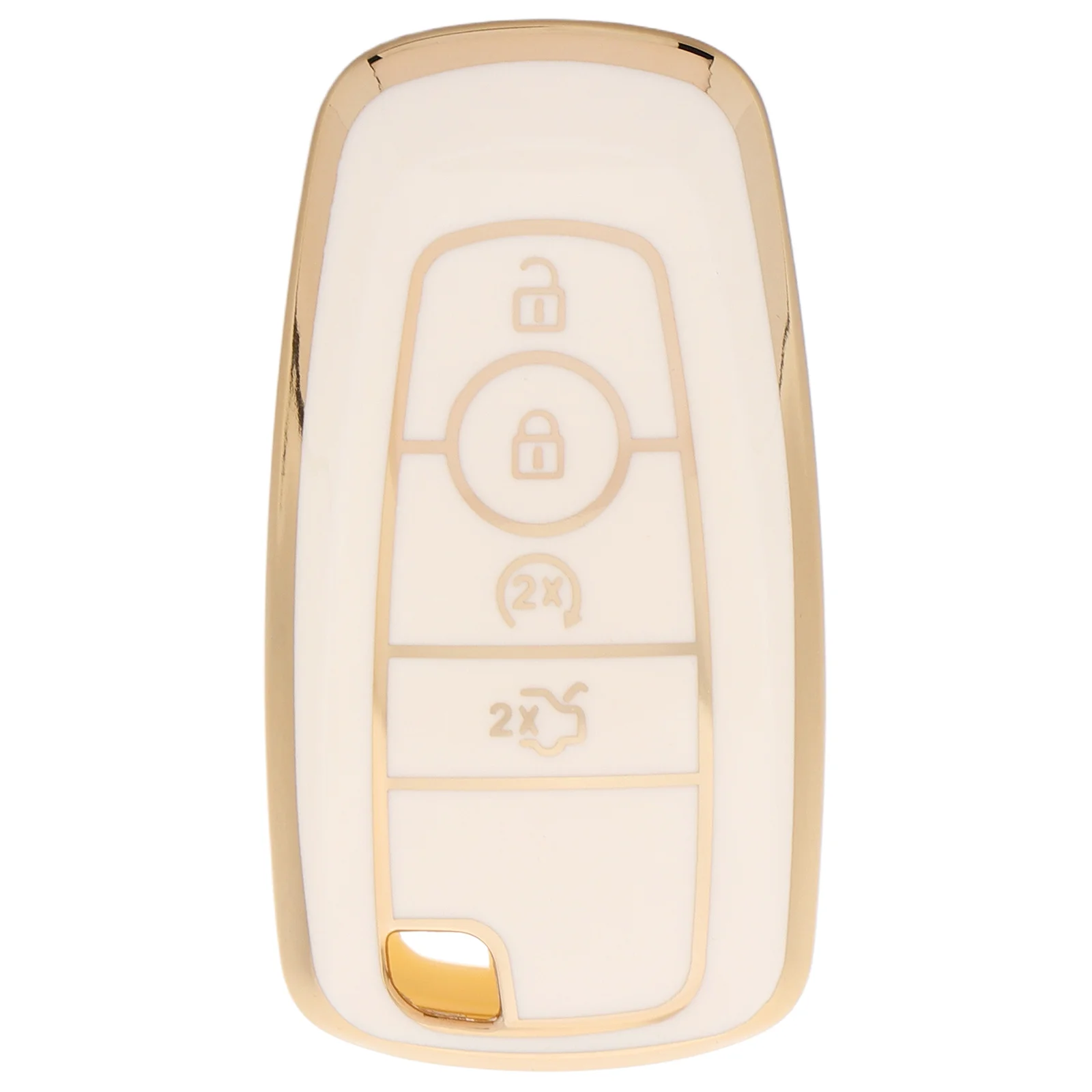 

DINHEAROM Key Chain Holder Car Remote Cover Fob Protector Shell White Accessory