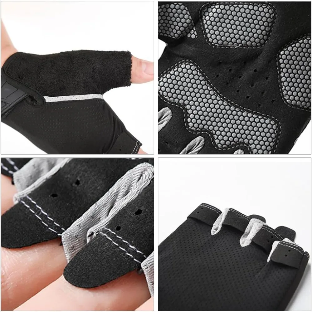 Workout Gloves for Men and Women with Grip Cushion Pads Non Slip Breathable Weight Lifting Gloves Fitness Training Gym Gloves for Cycling Exercise Equipment Weightlifting Pull Ups Barbell Dumbbell Workouts and Cross