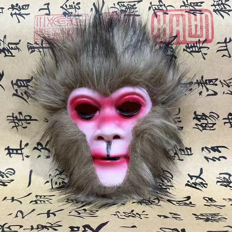 Halloween Furry Monkey King Mask Full Half Face Wukong Game Cosplay Prop Adult Party Masquerade Comic Con Dress Up Costume Mask