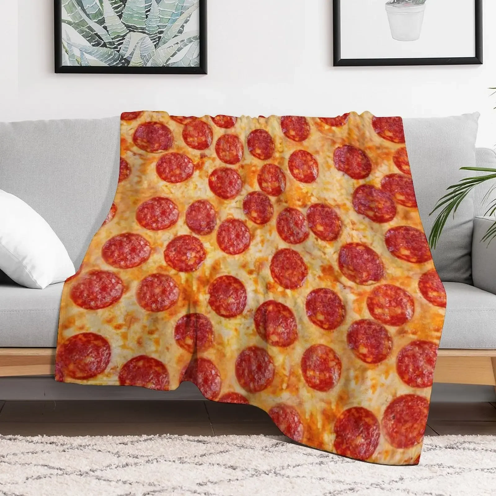 واقعية Pepperoni البيتزا نمط رمي بطانية البطانيات الأرائك منقوشة كبيرة على أريكة الفاخرة St البطانيات