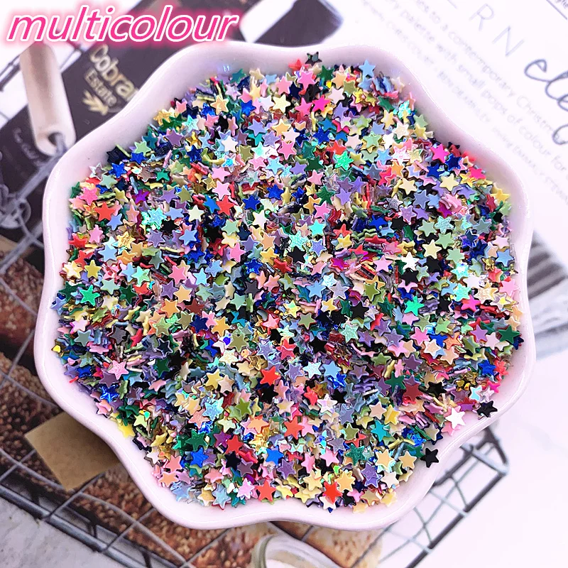 New 10000Pcs/lot(10g) 3mm Sequins PVC Flat Five-pointed Star Loose Sequin Paillettes for Jewelry Making DIY Accessories