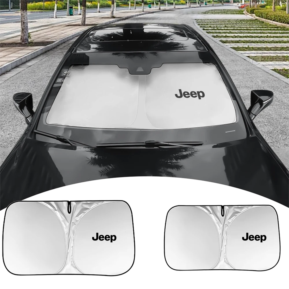 

Car Sun Visor Cover Foldable UV Protection Sunshade Windshield Covers Auto Accessories For JEEP GrandCherokee Renegade Wrangler