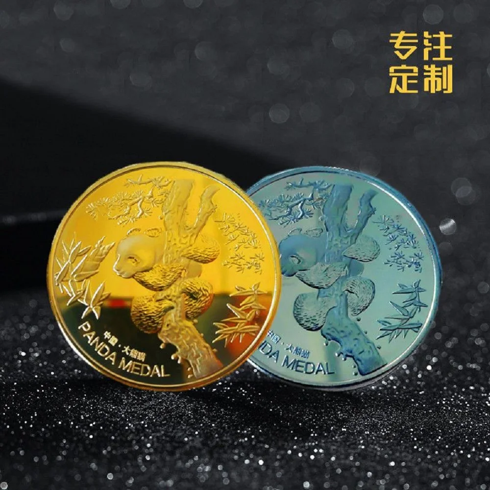 2023 1 PCS China Chinese Lesser Panda Commemorative Medal Gold Silver Plated Collection Coin Craft Hand Gift Sales Companion Toy