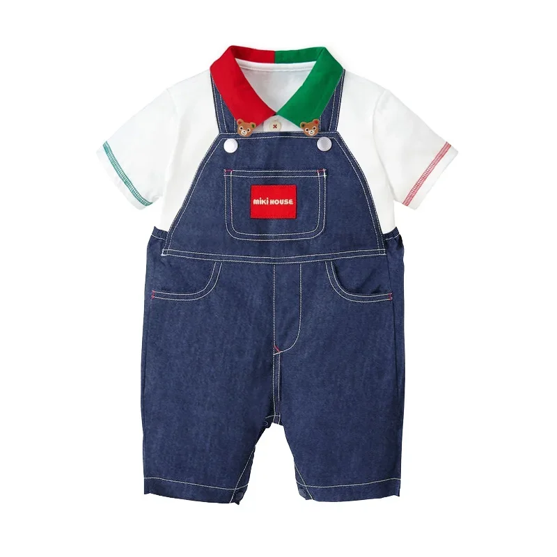 Summer New Children\'s Overalls Solid Casual Pants Letter Strap Pant Baby Capris Boys Clothes Baby Girl Clothes Pantalones