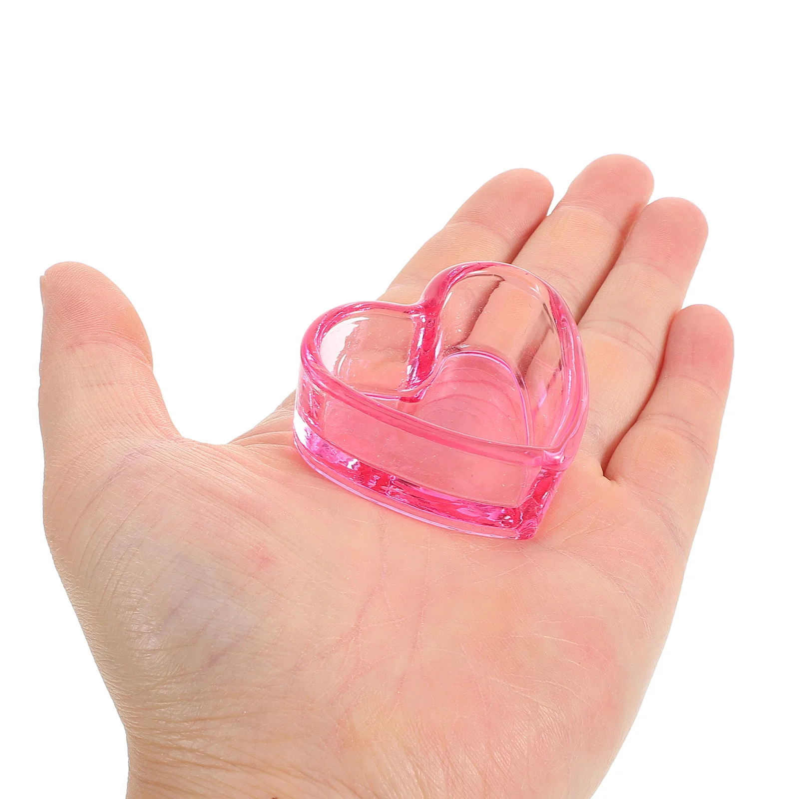 Piatto decorativo per unghie in vetro a forma di cuore Dappen per strumenti per manicure in acrilico Porta liquidi Accessorio essenziale per nail art fai da te
