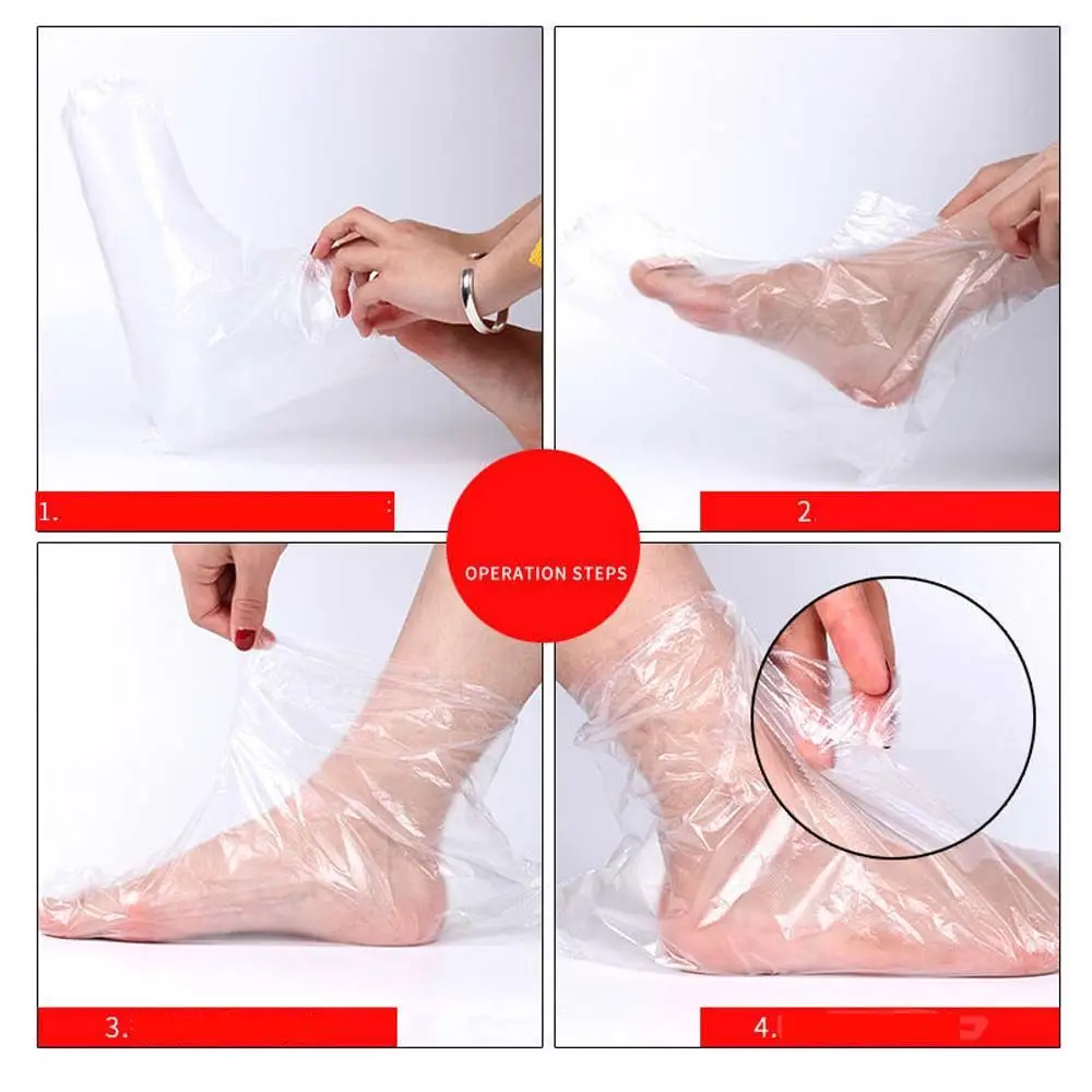 Transparent Shoes Plastic Therapy Bags Foot cover film Exfoliating foot mask Transparent Shoes Cover Disposable Foot Covers