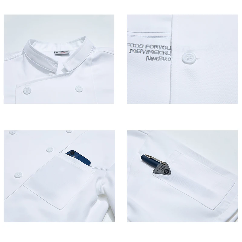 Foodservice Chef-Uniform Voor Heren Ober Uniformen Kookkleding Chef-Koksjack Hotel Kostuum Cook 'S Cook 'S Cook 'S Cress