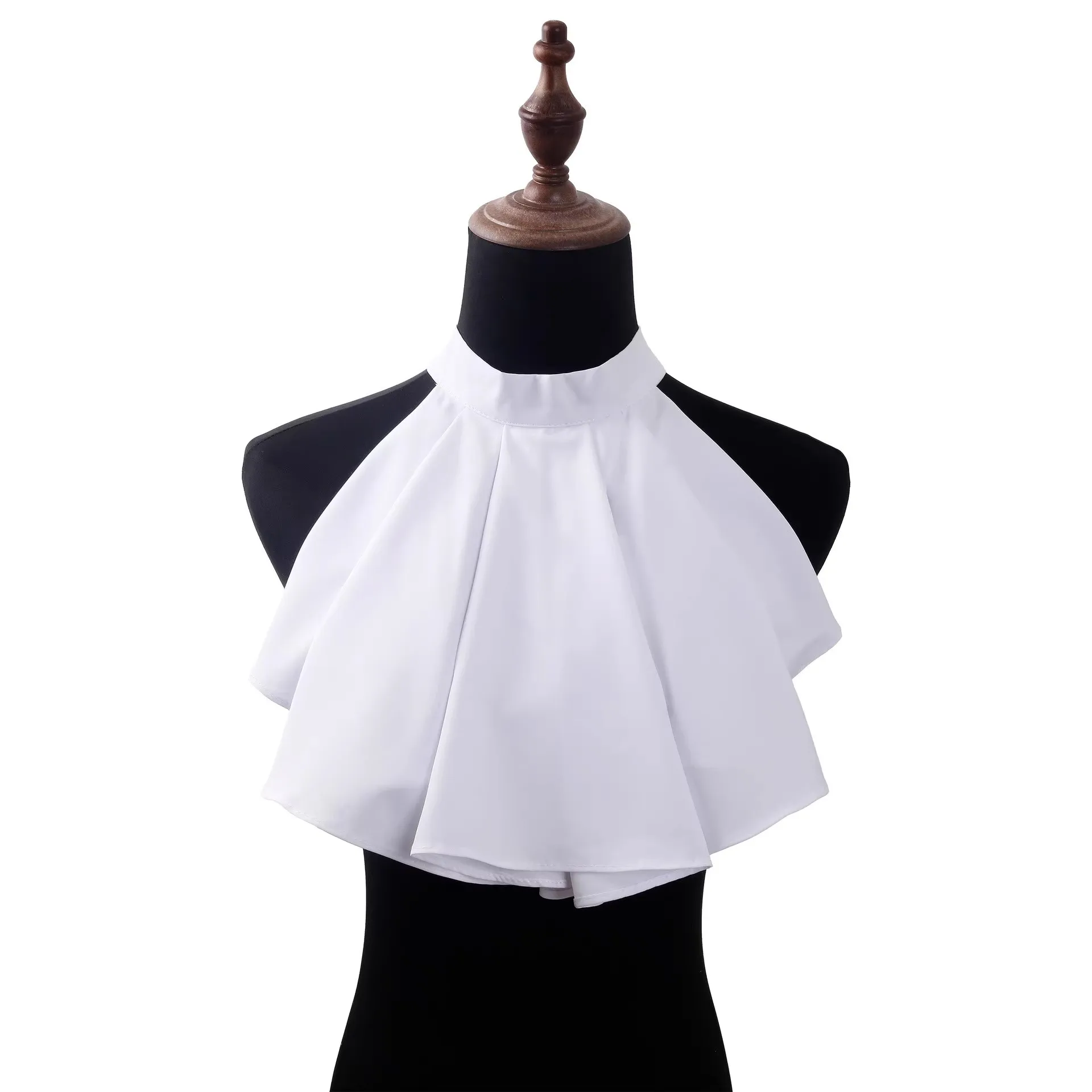 

Викторианский шейный воротник с рюшами, кружевной жабо для взрослых, женщин и мужчин, белый, черный, аксессуары для костюмов эпохи Возрождения