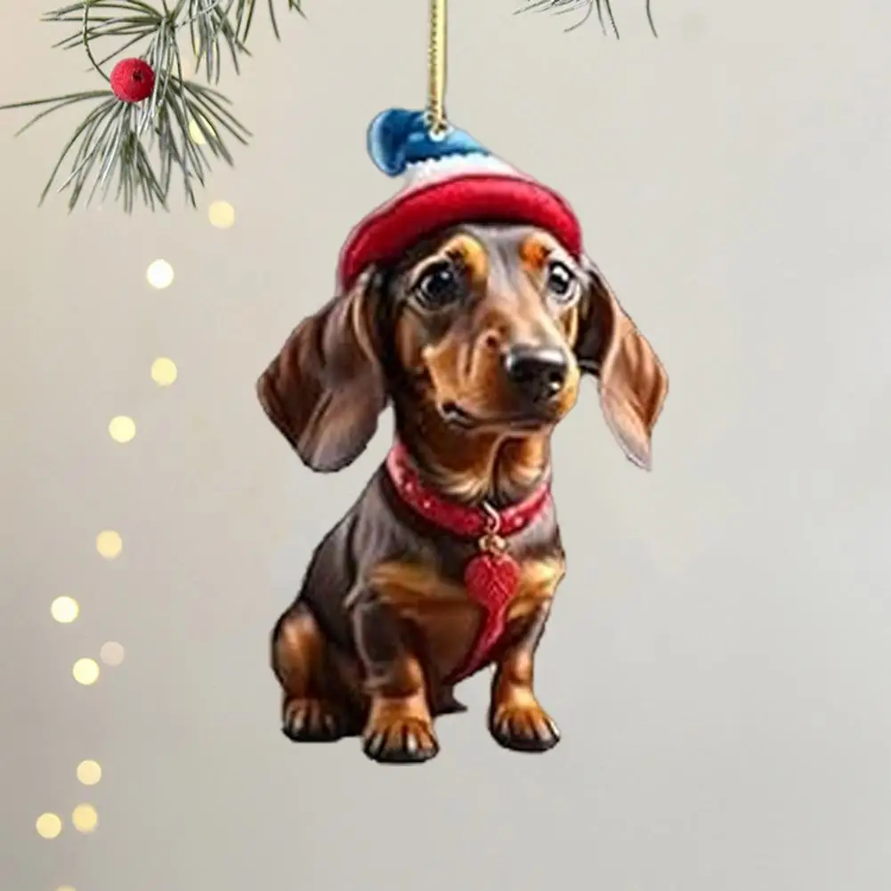 Kids' Christmas Spirit Booster Acrylic Dog Pendants Advent Calendar for Children Holiday Keepsake Ornaments Wall Decor for Kids