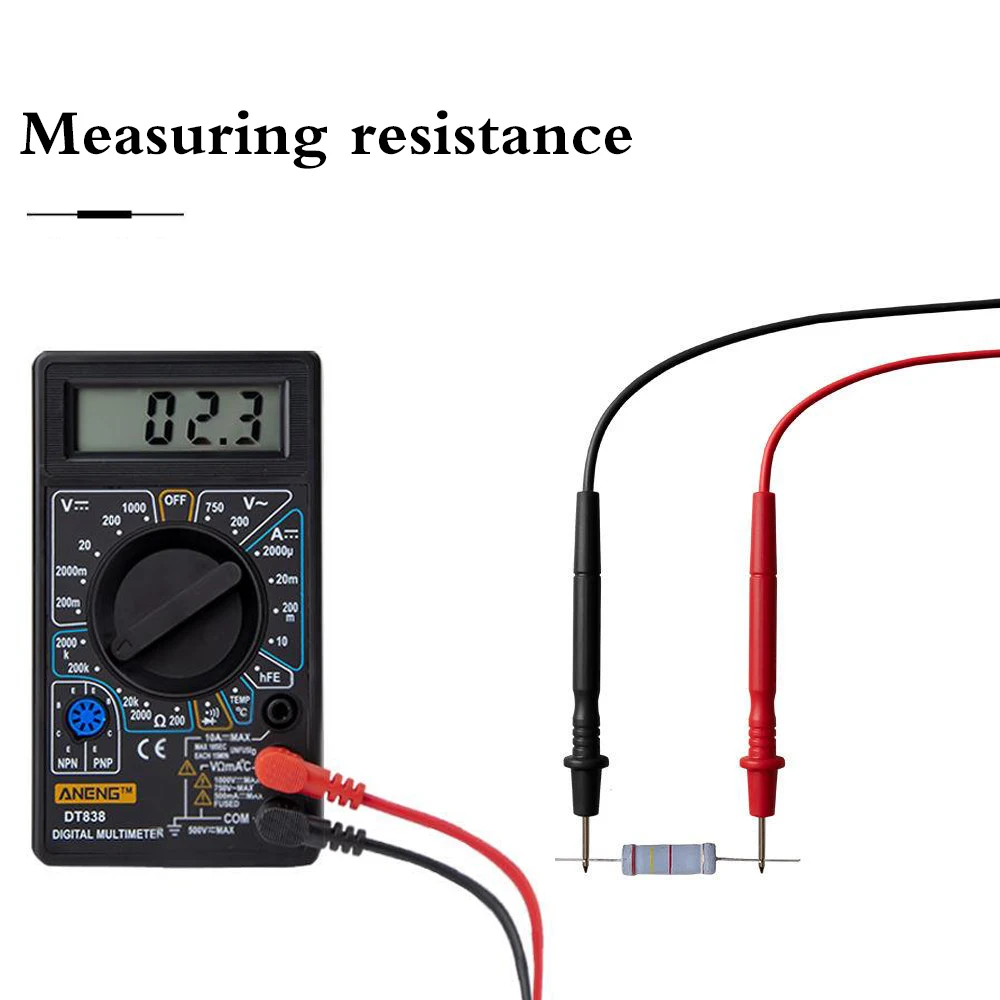 Towayer LCD Digital Multimeter AC/DC 750/1000V Digital Mini Handheld-Multimeter Probe For Voltmeter Ammeter Ohm Tester Meter