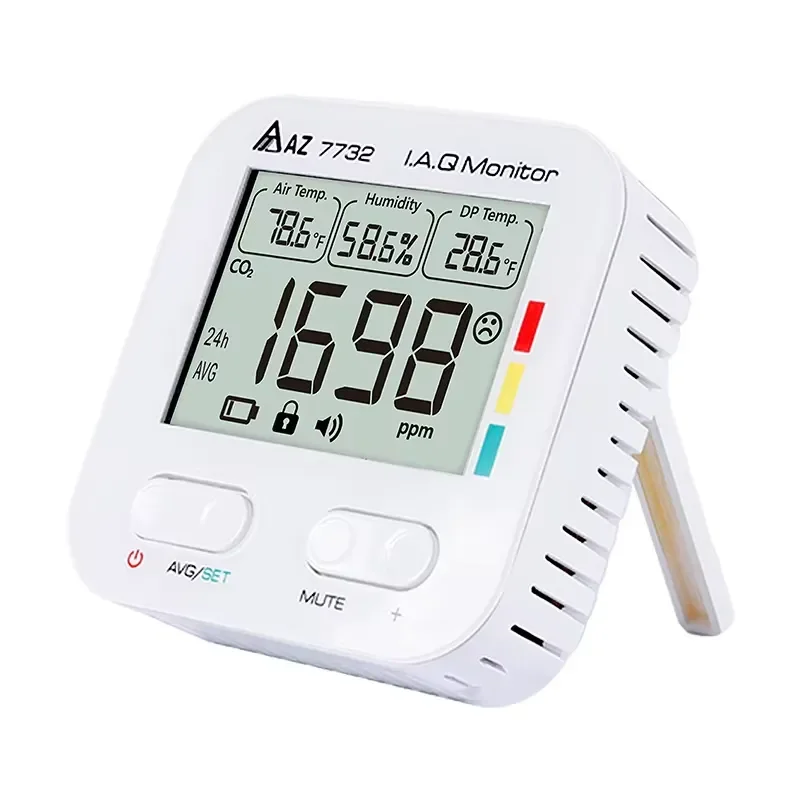 for AZ7732 CO2 Temperature Humidity Air Quality with Anti-Theft Alarm Indoor Data Logger