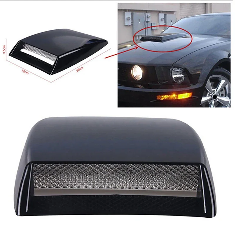 

3D Fake Car Engine Cover Universal Car Vents Decorative Air Flow Intake Hood Scoops Ventilation Cover Turbo Bonnet Hood