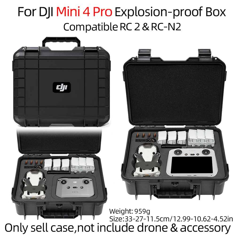 For DJI Mini 4 Pro Boxs Explosion-proof Box Compatible RC 2 & RC-N2 Remote Control Storage Case For DJI Mini 4 Pro Box