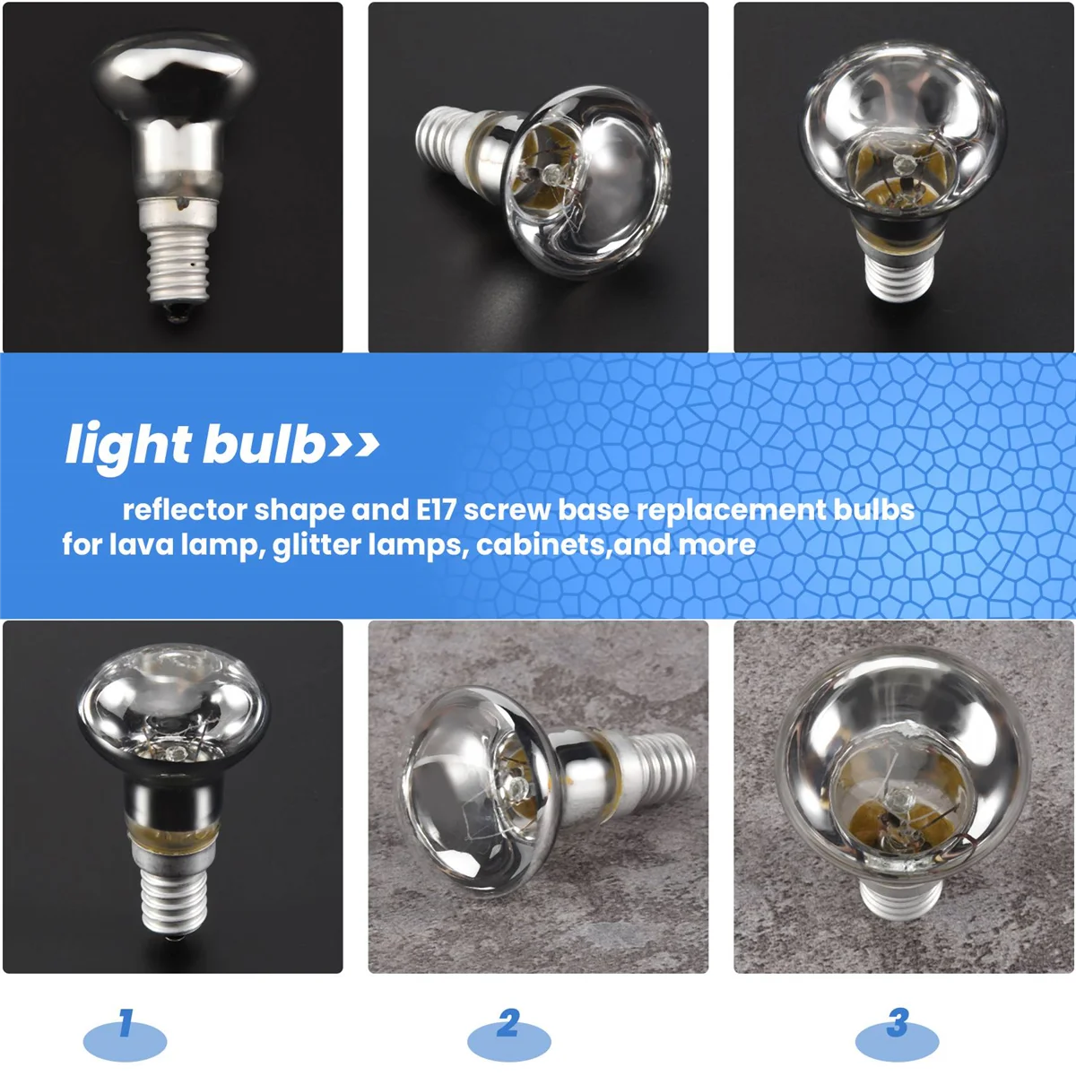 Y02AReplacement Lava Lamp E14 R39 30W Spotlight Screw in Light Bulb Clear Reflector Spot Light Bulbs Lava Incandescent 1Pcs