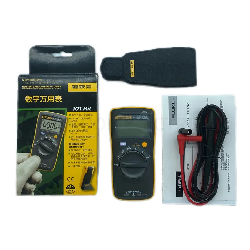 FLUKE 101 F101 KIT Mini Digital Multimeter Auto Range for AC/DC Voltage Resistance Capacitance Frequency Duty Cycle Tester