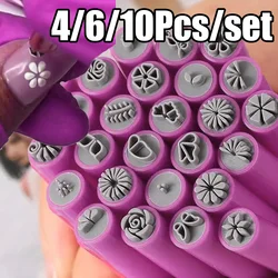 Professional Nail Art Stamp Chic, 4-10pc Pen Nail Stamping Plates 3D Daisy/Star/Butterfly/Heart Nails Template DIY Nail Tool Set