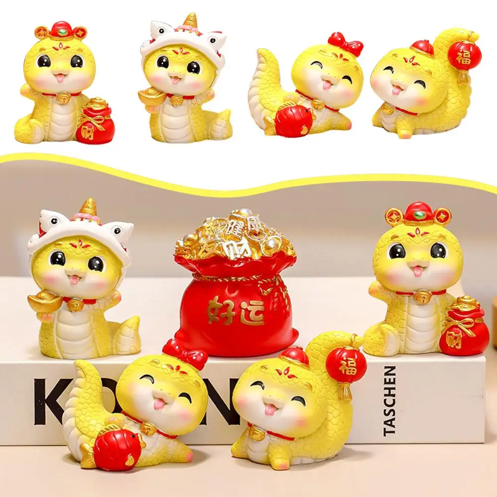 Chinese Spring Festival Miniature Ornament Snake Figurines New Snake Home Tabletop Year Decor Adorable Decoration Ornament W8b3 image 2