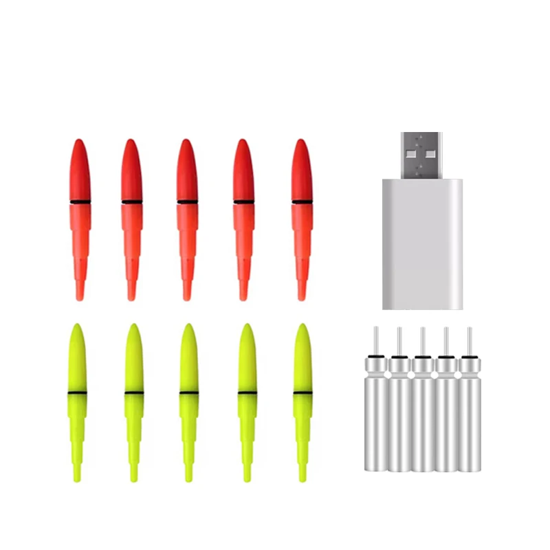 

10pcs/lot Lightstick With Rechargeable CR425 Battery Night Fishing Tackle Light Stick Lumious Fishing Float Accessory B356