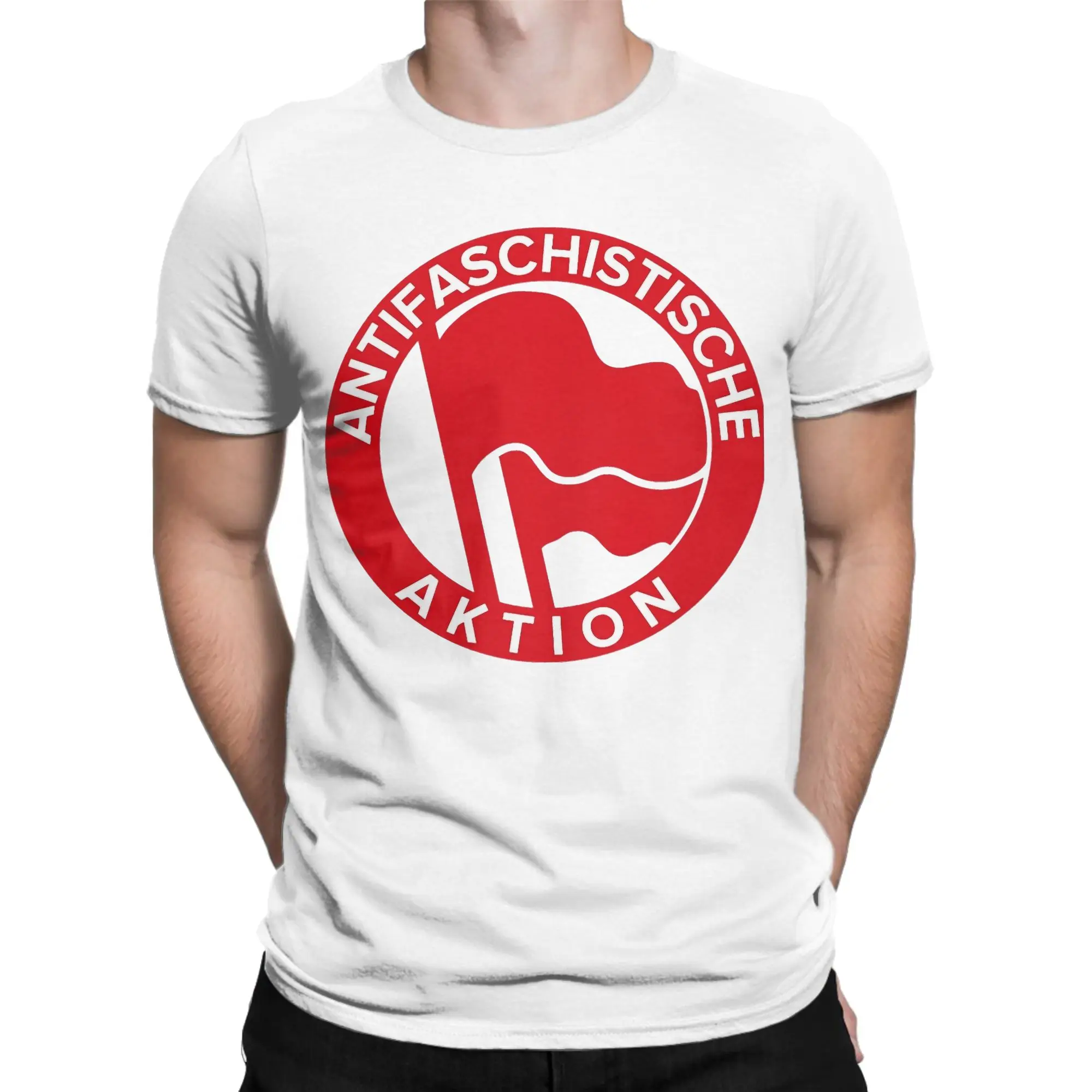 Antifa Anti-action Anti-Racism T-Shirt  Awesome 100% Cotton Tee Shirt Round Collar Short Sleeve T Shirt Plus Size Tops