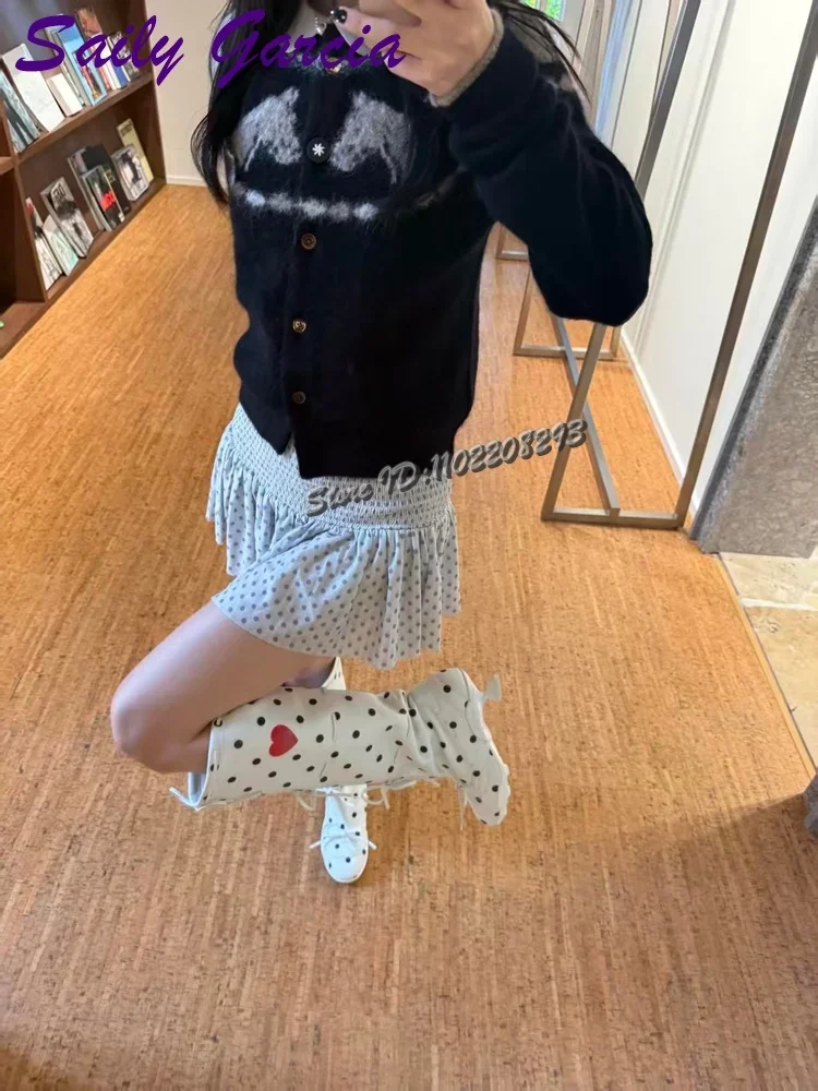 Polka Dot Red Heart Pattern Knee High Boots Round Toe Bow Lace-up High Heel Fashion Modern Boots 2026 Slip-on Summer Women Shoes