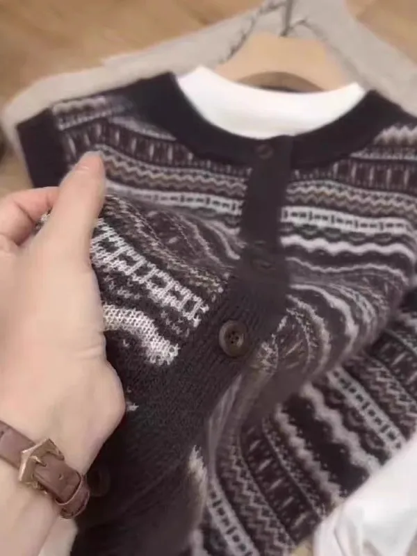 

Вязаный жилет Sli для женщин, осенне-зимний, больших размеров, верхняя одежда, с круглым вырезом, на одной пуговице, повседневный, модный