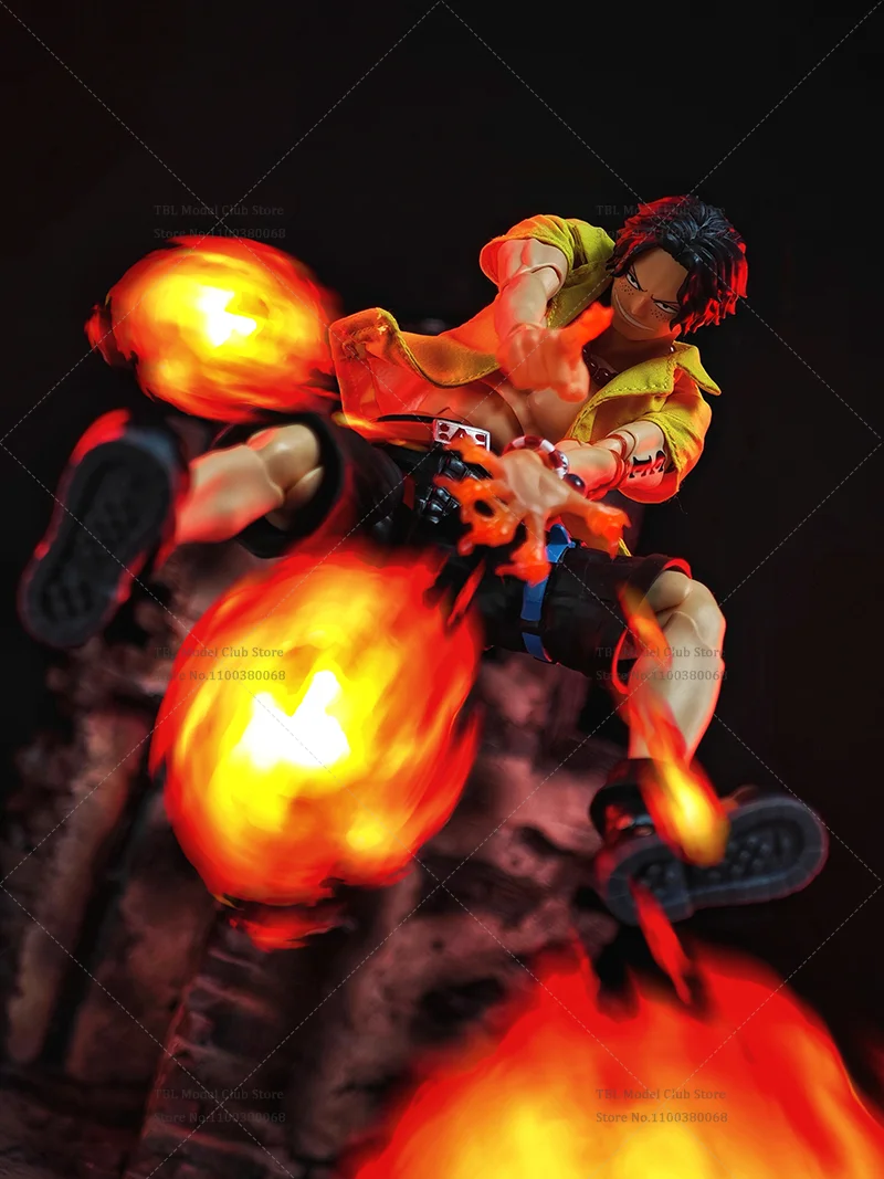 1/12 مقياس الملابس الذكور قميص أصفر قطعة واحدة Portgas · D · Ace لهب لهب الفاكهة ل SHF 6 بوصة عمل الشكل الجندي المشهد الدعائم