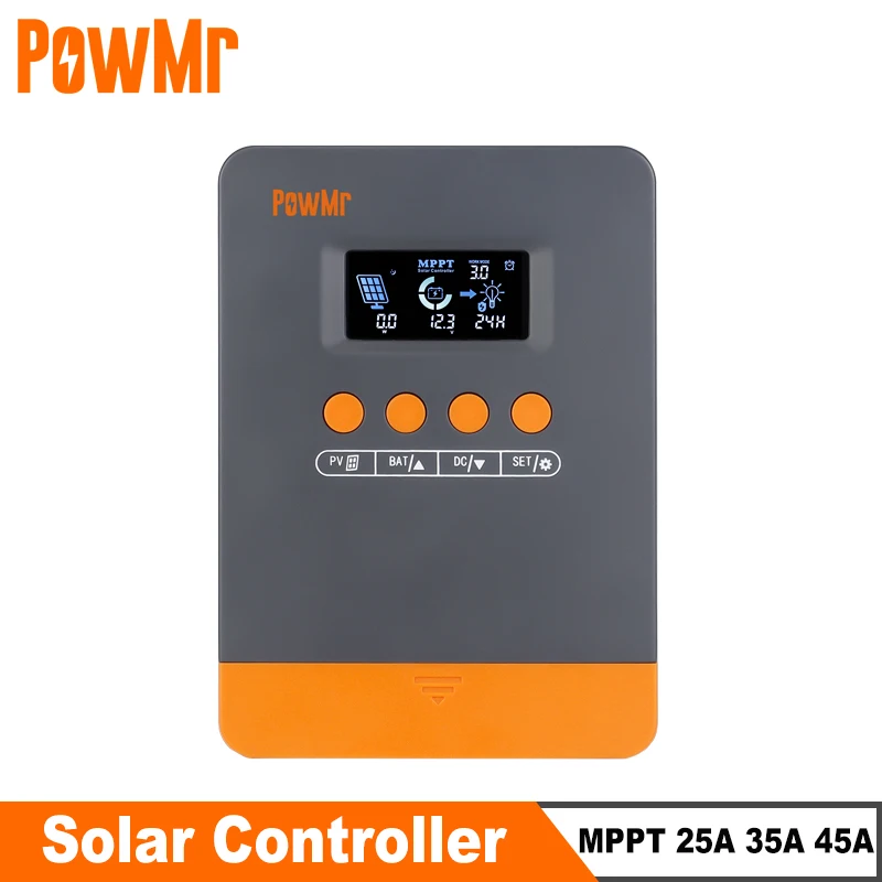 

PowMr MPPT 45A 35A 25A Solar Charger Controller 12V 24V Auto Lifepo4 Battery Charger Solar Panel Regulator Max PV Input 100VDC