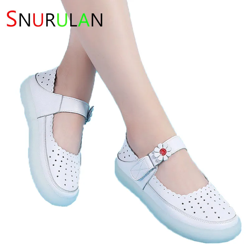 New Women\'s Nursing Shoes White Jelly Base Sneakers Walking Shoes Mary Jane Comfortable Balance Casual Footwear Luxury