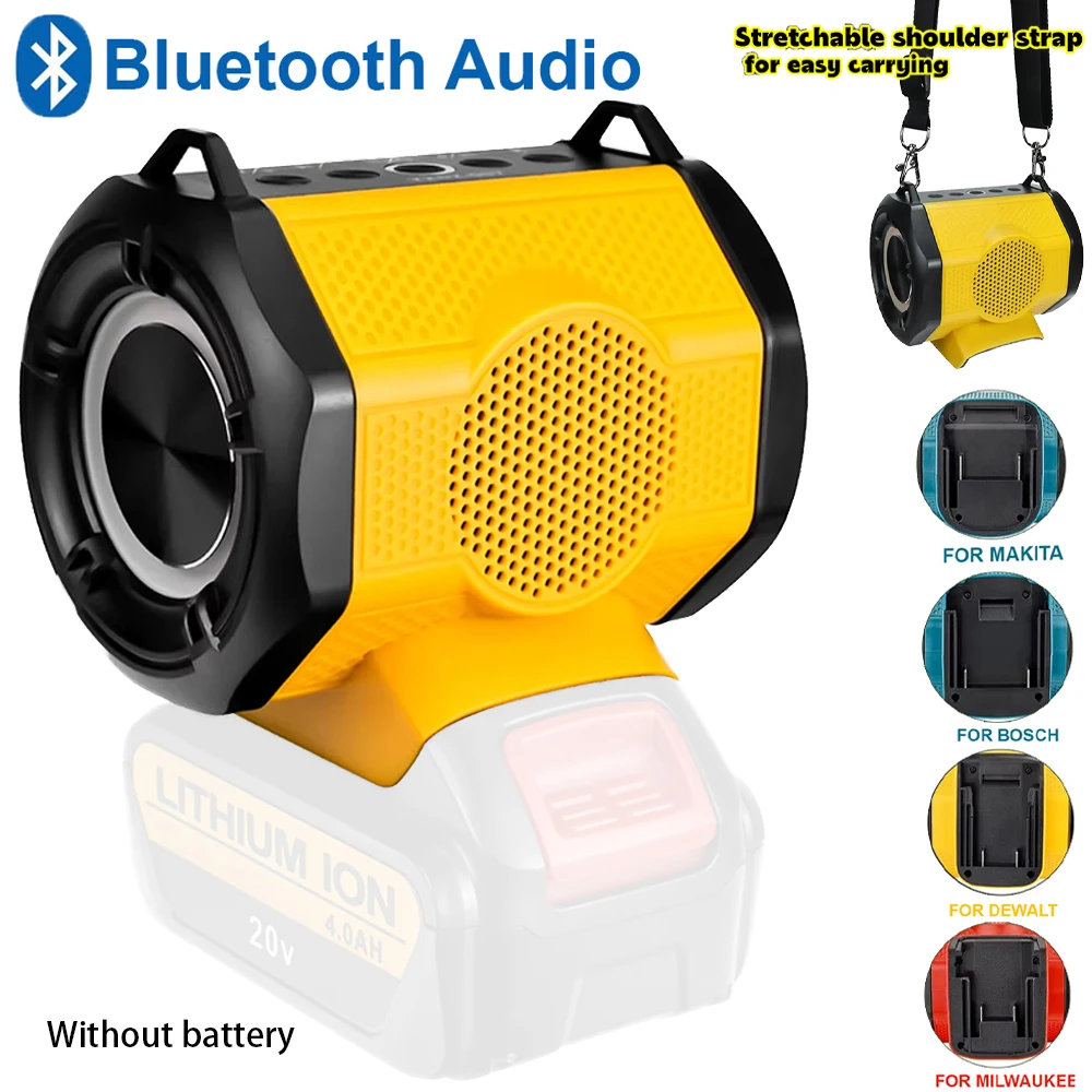 

Портативный Bluetooth-динамик для Makita/Dewalt/Milwaukee/Bosch, 18 В, 20 В, литий-ионный аккумулятор, разноцветная подсветка, домашняя вечеринка