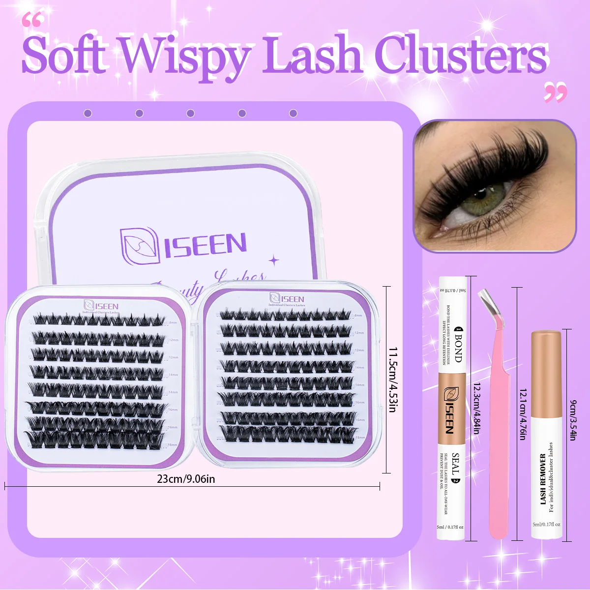 مجموعة أدوات تمديد الرموش DIY مجموعة رموش مجزأة فردية غراء الرموش لمكياج ملحقات الرموش