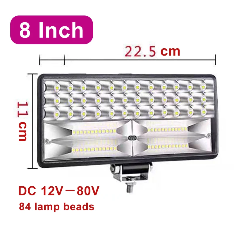 Imagem -06 - Diodo Emissor de Luz Automotivo Grande Campo de Visão Luz Forte 12v 24v Branco Amarelo Luz Escavadeira Colheitadeira Veículo Elétrico Spotlight