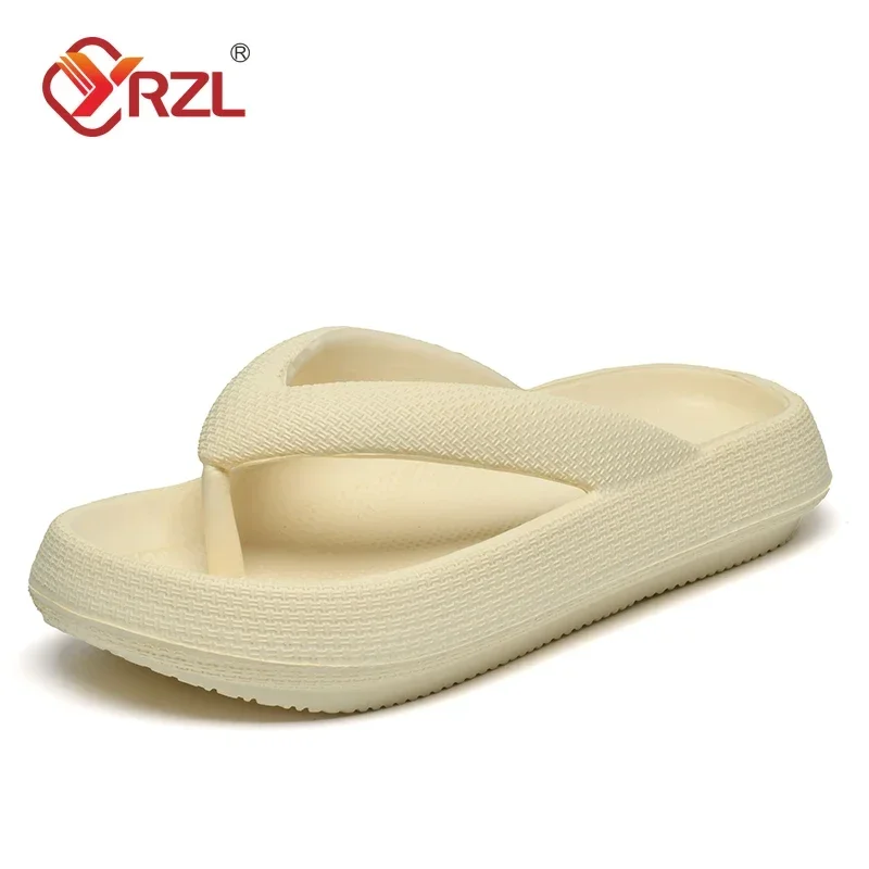 YRZL Flip Flops Men Soft Sole Platform 2024 Summer Beach Non Slip Women Slippers Coulple Thick Sole Bathroom Slides Sandals