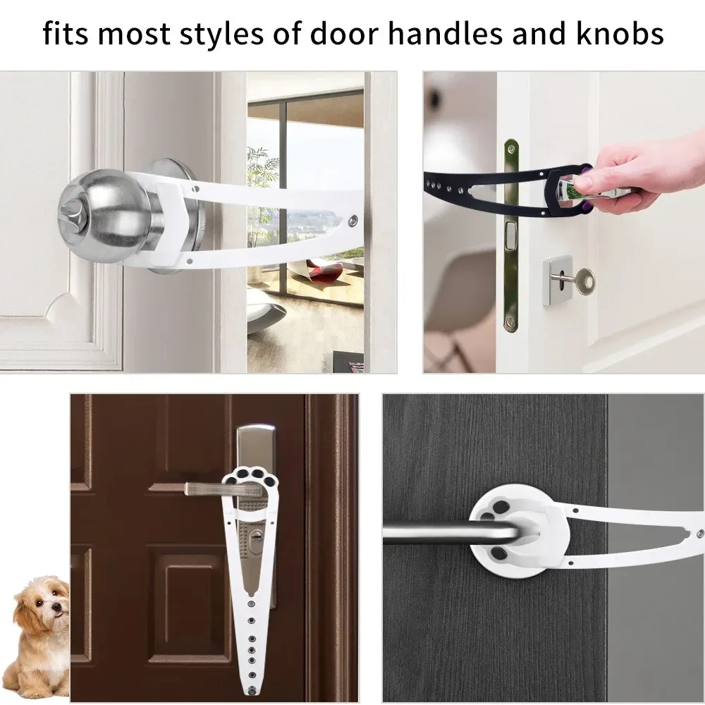 1pc Black Pet Cat Door Holder Latch Prevents Dogs Enter Adjustable Elastic Gate Lock image 4