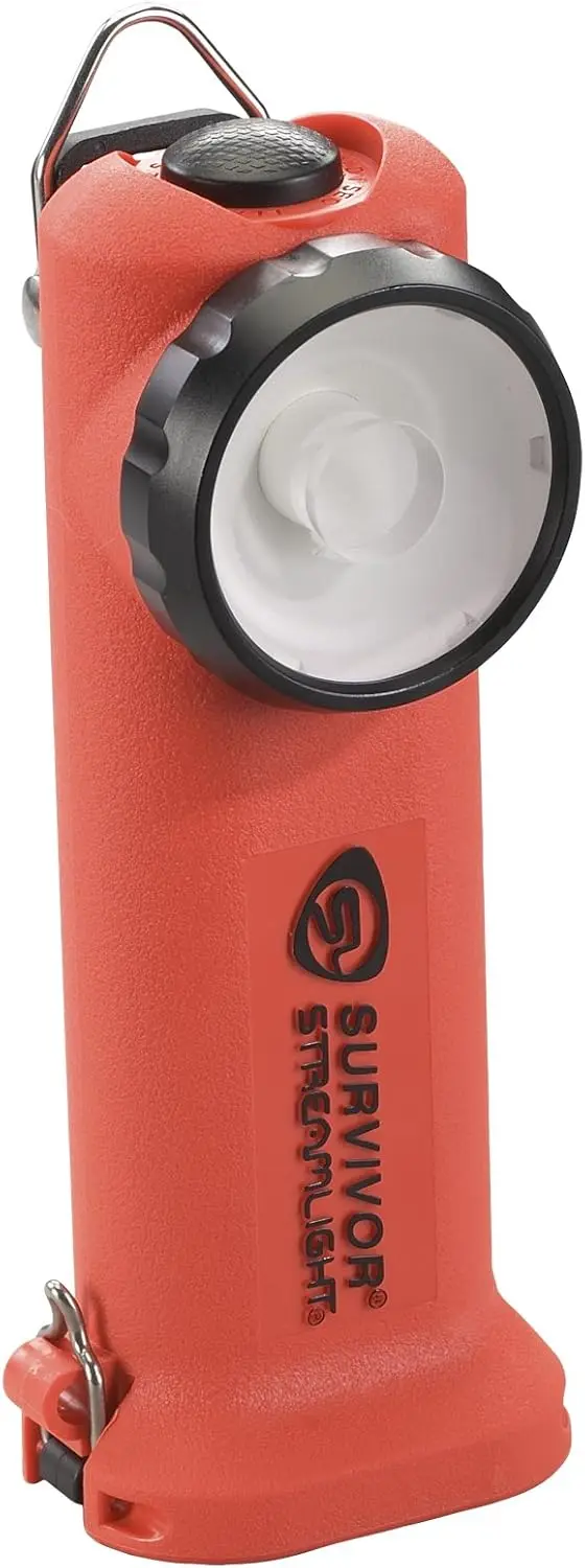 

Survivor 175-Lumen Rechargeable Safety-Rated Firefighter Right Angle Flashlight with AC/DC Charging, Orange