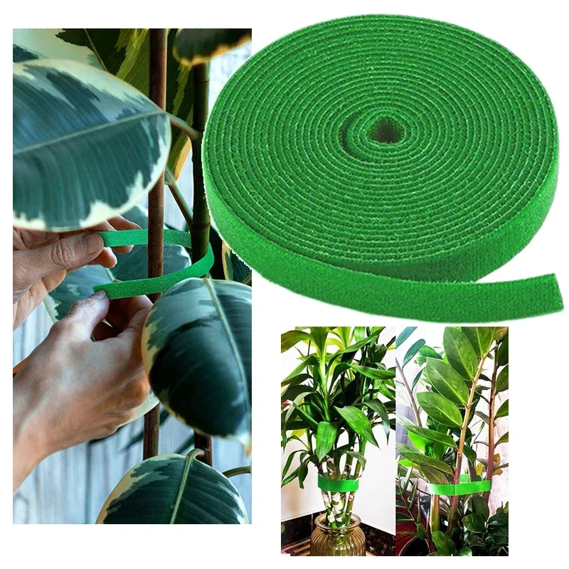 Lazos para plantas de 5 metros, vendaje de nailon para plantas, cinta de jardín para plantas, soporte reutilizable para cultivo, agarre fuerte,