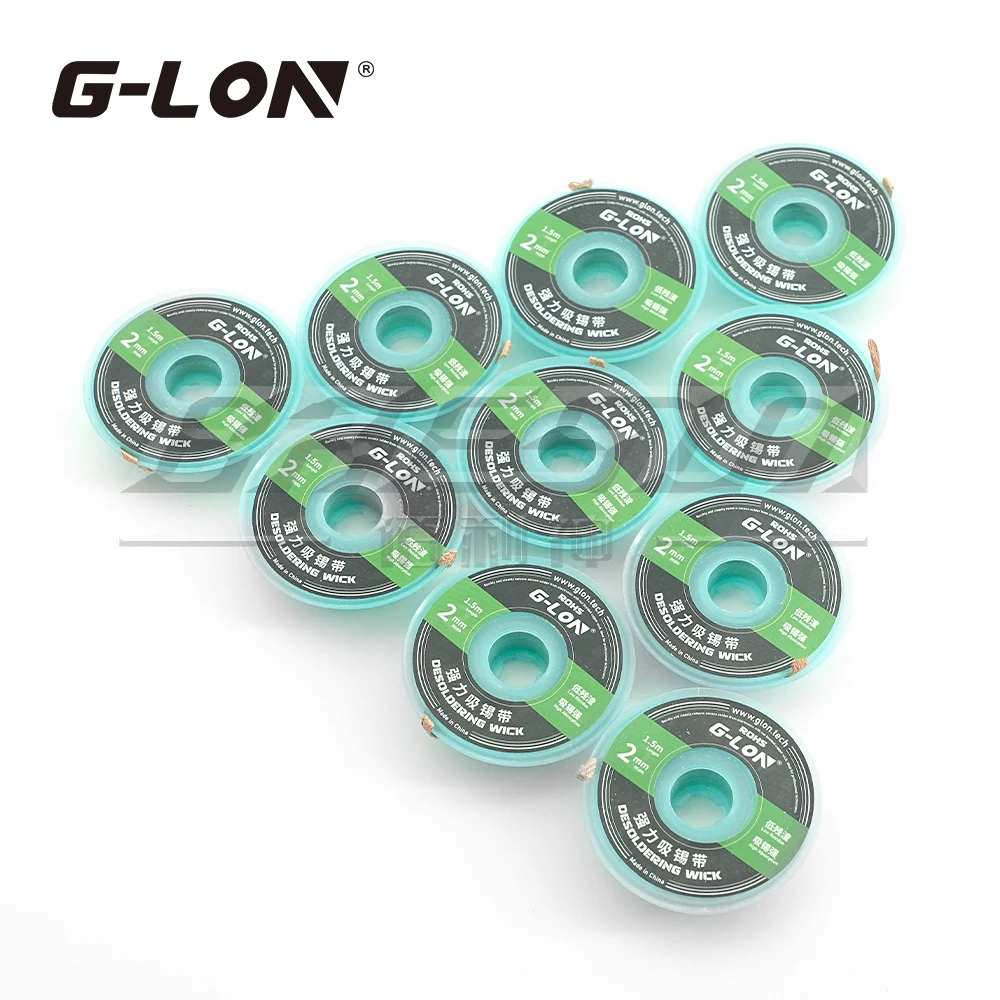 G-LON SW-20 Desoldering Braided Tape 10 pcs 1 Pack 2mm 1.5m Length Strong Solder Wick BGA Tin Remover Welding Soldering Tools