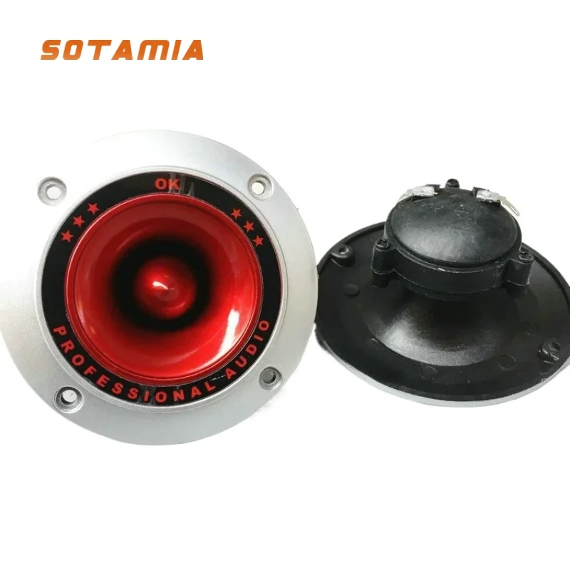 SOTAMIA 2Pcs 4 Inch Car Subwoofer Piezoelectric Tweeter Horn Treble Speaker Ceramic Piezo Colorful Flashing Tweeter for Stage