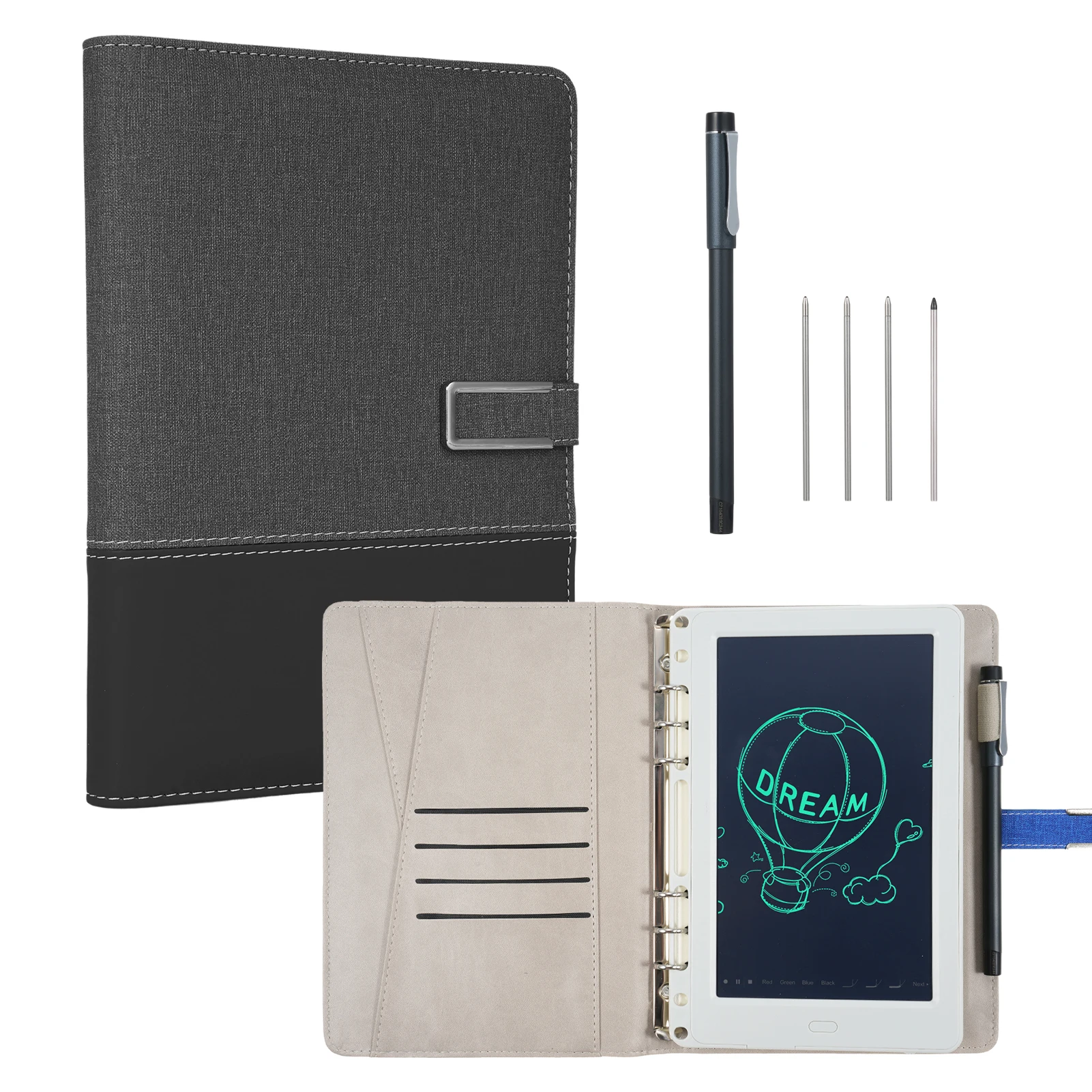 Smart Pen + A5 Leather Notebook Lined Journal Planner+Writing Board Real-time Sync for Digitizing Use with APP Voice-to-Text