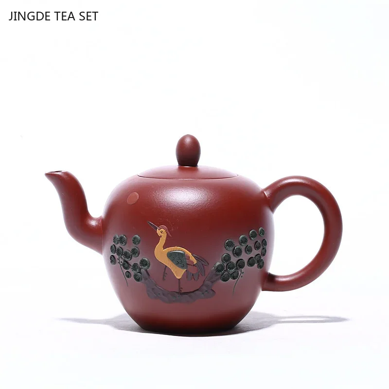 

1PCS 180ml Chinese Raw Ore Dahongpao Tea Pot Yixing Purple Clay Teapot Customized Filter Beauty Kettle Home Zisha Tea Maker