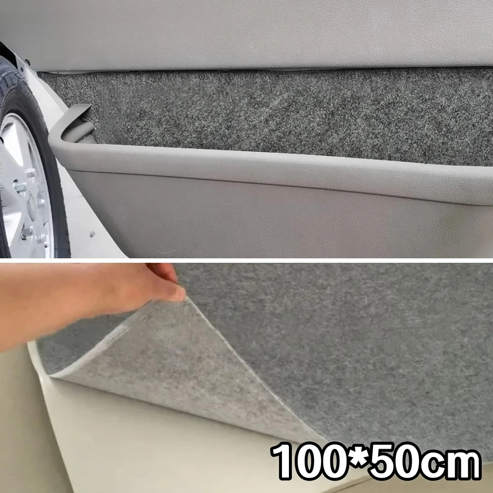 

20x39in /100x50cm Self Adhesive Car Sound Insulation Felt Non-woven Fabric for Trunk Background Decor Car Upholstery DIY Lining