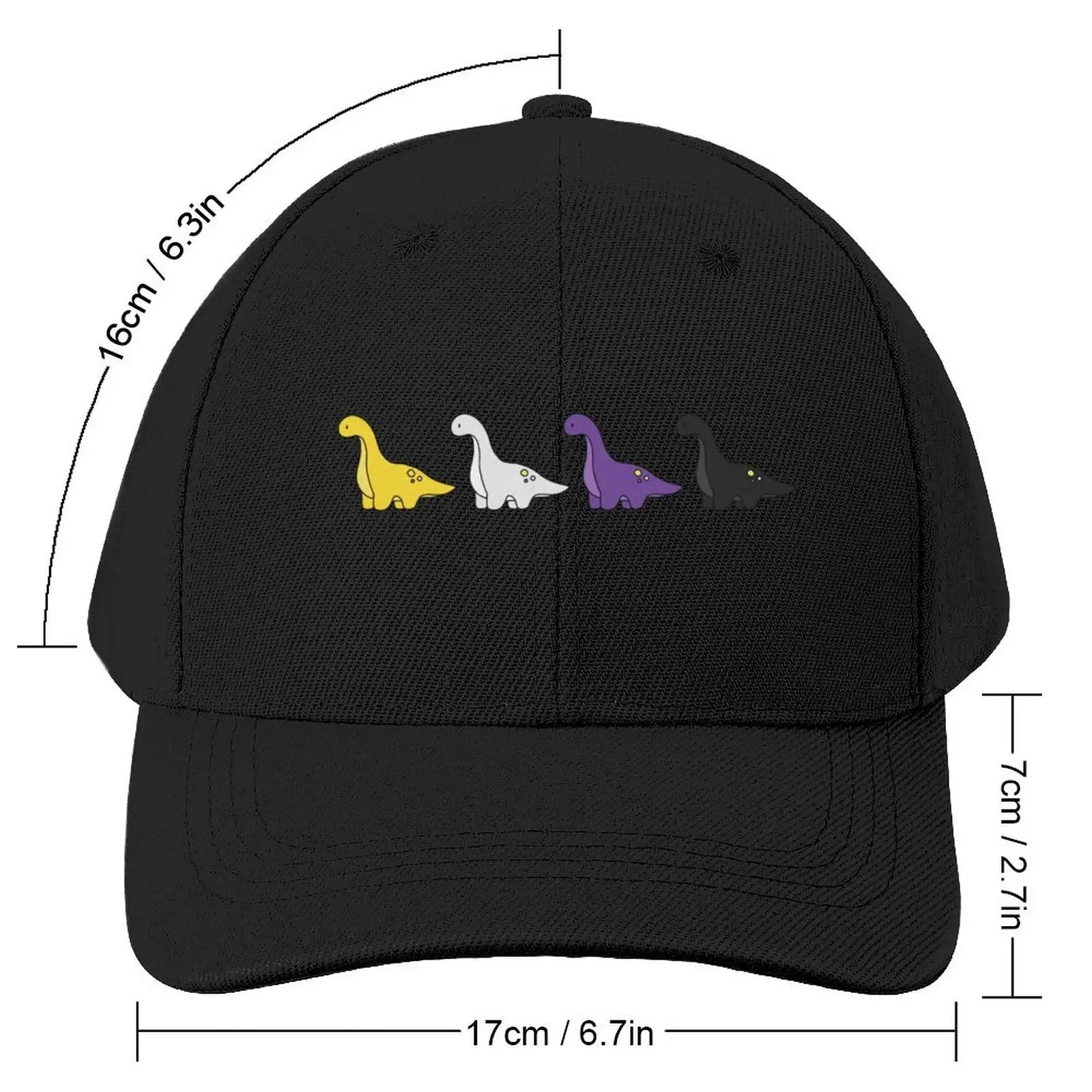 Simple non-binary dinosaurs Baseball Cap Sun Hat For Children Fishing cap Woman Men's