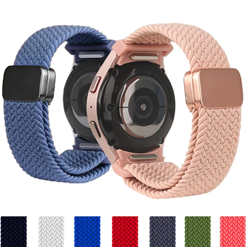 Braided solo loop Band For Samsung Galaxy Watch 7 6 4 classic/5 pro 47mm 44mm 40mm Magnetic No Gaps bracelet Galaxy watch4 strap