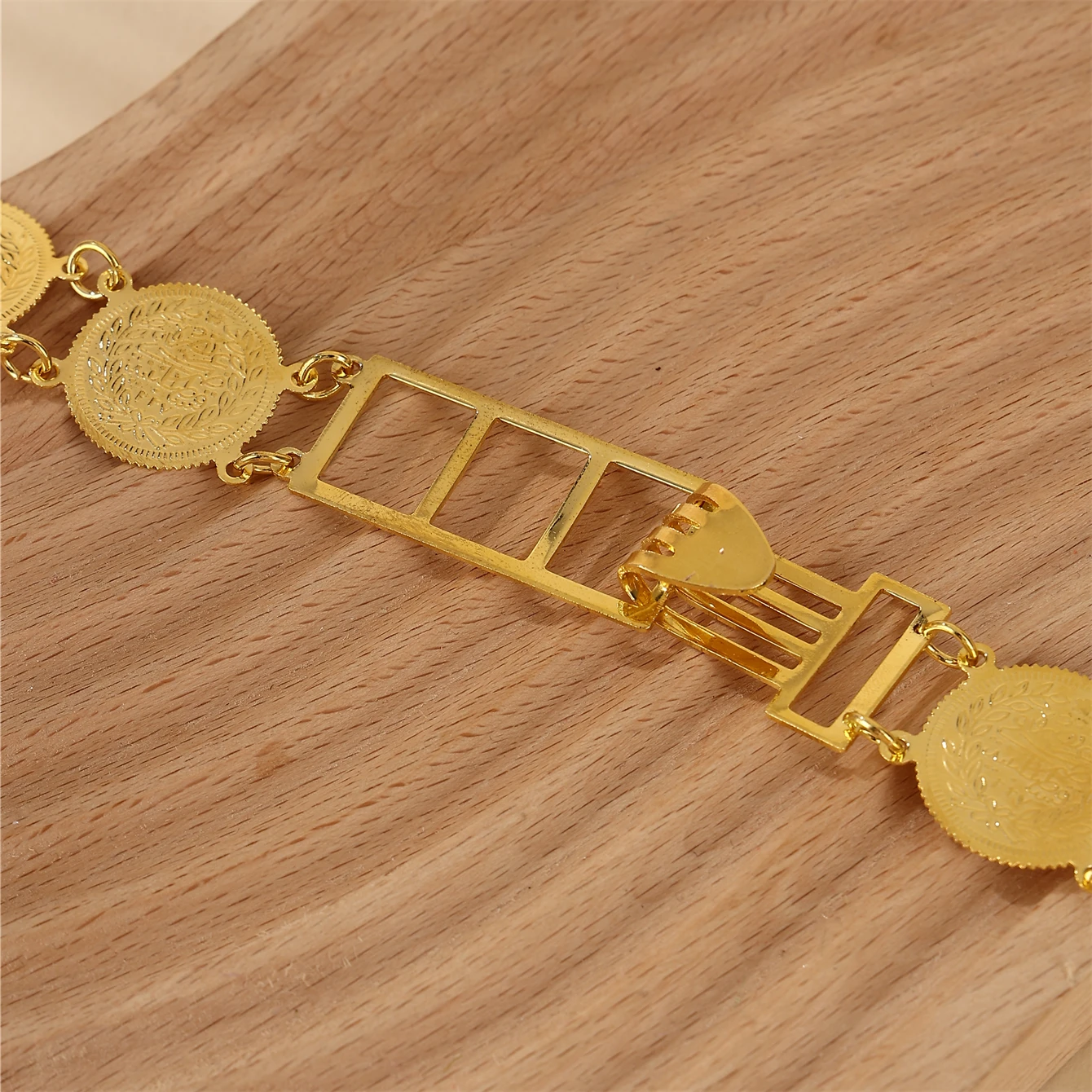 Arab Women\'S Wedding Belt Metal Coin Design Traditional Festive Robe Waist Chain Luxurious Bridal Jewelry