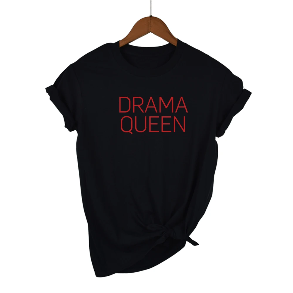 Drama Queen Letter Print T Shirt Women Short Sleeve O Neck Loose Tshirt 2020 Summer Fashion Women Tee Shirt Tops