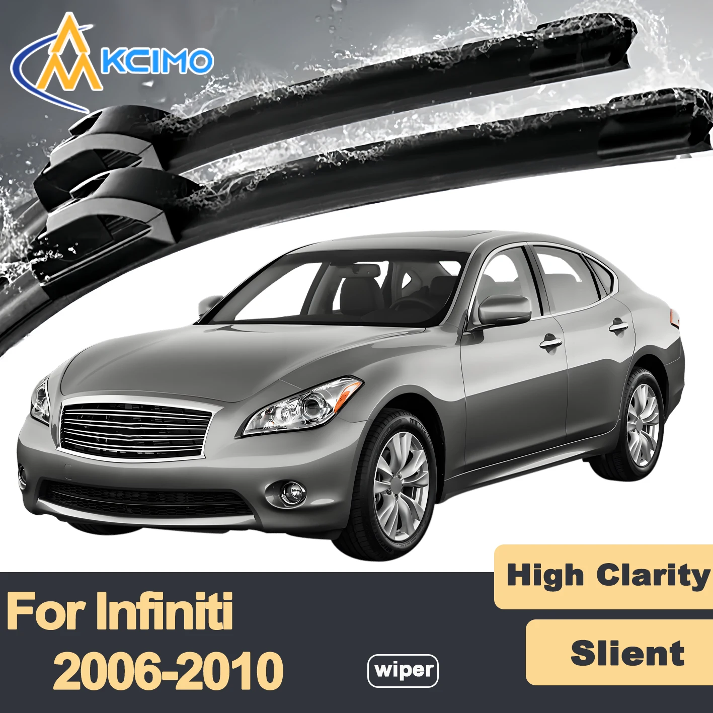 

Premium Rubber Durable Silent Windshield Wiper Blades 2pcs for Infiniti M Y50 2006-2010 Nissan Fuga Front Wiper Blades Set