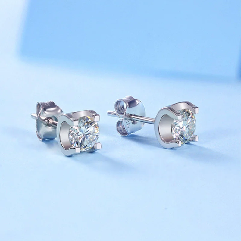 BagueRingen 1ct D Color Moissanite Earrings Ring Necklace 100% 925 Sterling Silver Jewelry Sets Wedding Party Anniversary Gifts