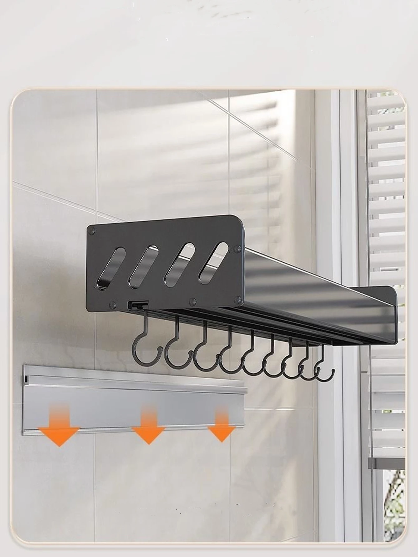 Kitchen Organizer Shelf Set Wall-mounted Seasoning Holder Punch-free Aluminum Kitchen Storage Shelf Set kitchen storage rack